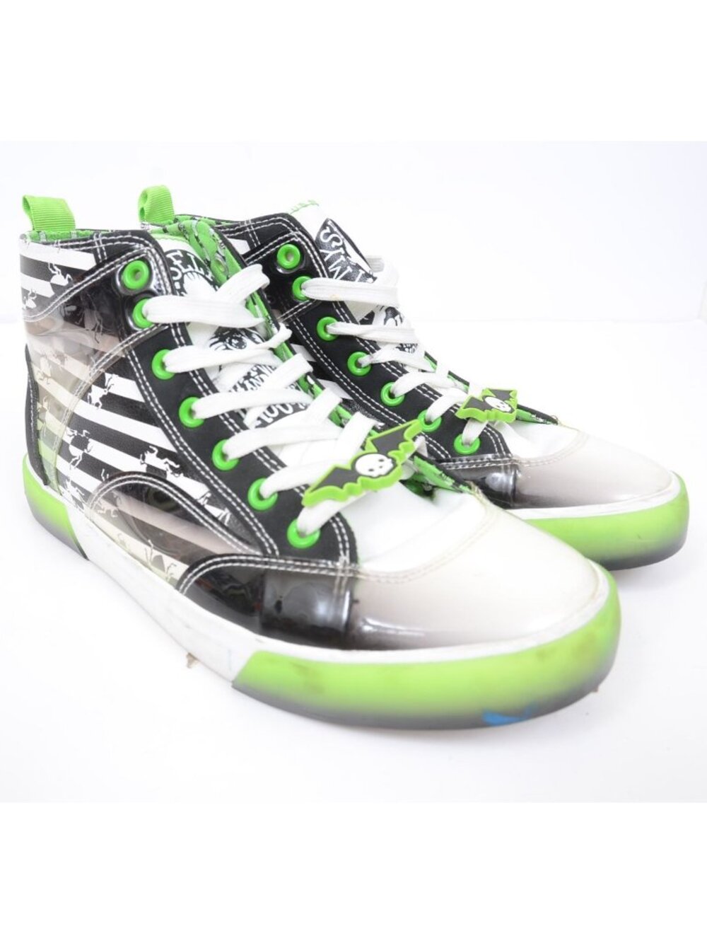 Beetlejuice High Top Sneakers Womens 9 White Green Black Shoes Warner Bros - Picture 9 of 11